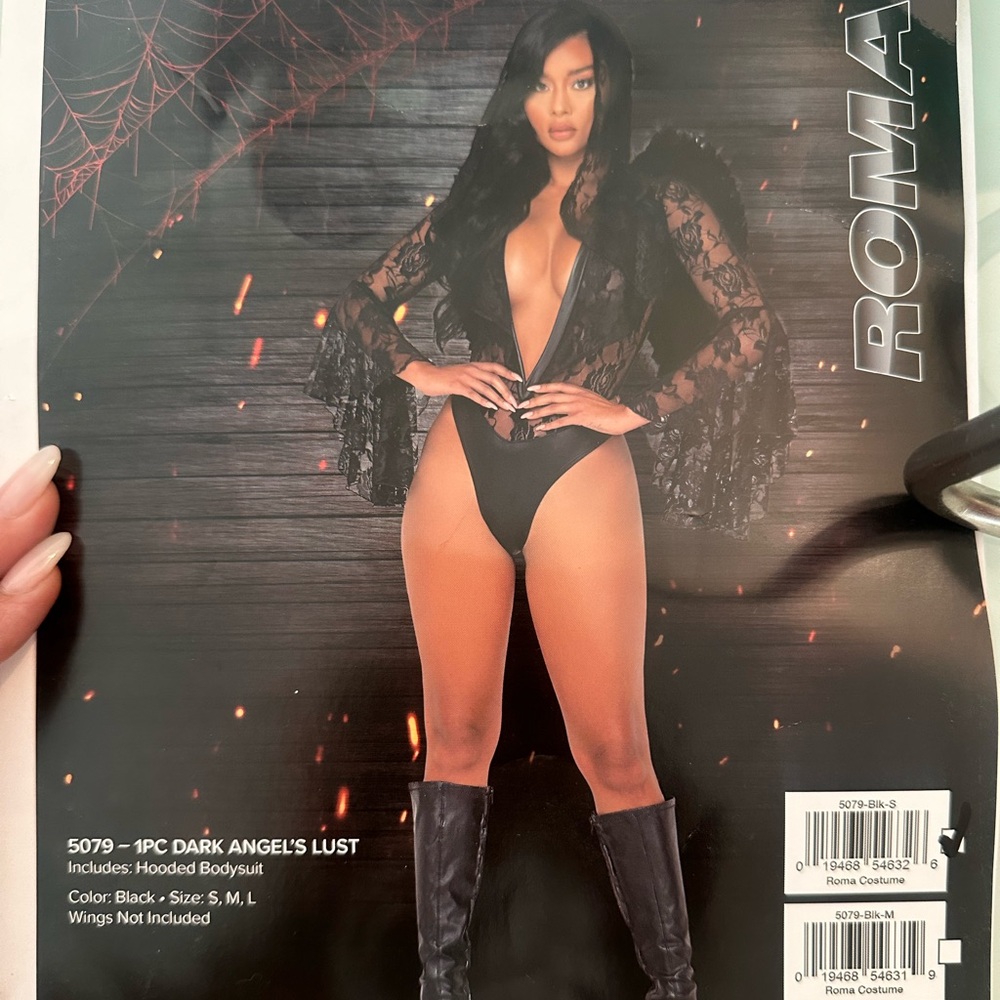 Halloween costume. Black angel